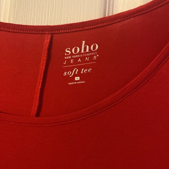 Soho New York & Co Jeans off the shoulder 3/4 length sleeves soft tee; size: XL - Picture 3 of 3